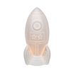 White rocket ship porcelain tabletop lamp