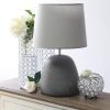 Round Concrete Tabletop Lamp, Gray