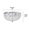 Crystal Glam 2 Light Ceiling Flush Mount, Chrome