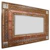 Peruvian Painted Glass Serpentine Mirror