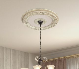 Cream French Petite Round Ceiling Medallion 24 Inch Diameter