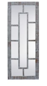 Modern Rustic Silver Leaner Designed Mirror 30 in x 74 in