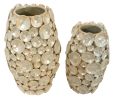 Silver Shimora Shell Vases Set of 2