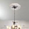 White and Silver Four Leaf Clover Octagon Chandelier Ceiling Medallion 24in