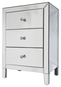 3 Drawer Mirrored Style Nightstand Cabinet Or End Table Chest