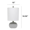 Concrete Thumbprint Table Lamp with White Fabric Shade