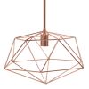 1 Light 16" Modern Metal Wire Paragon Hanging Ceiling Pendant Fixture, Rose Gold