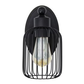 Ironhouse 10.5" One Light Industrial Decorative Cage Wall Sconce Uplight Downlight Wall Mounted Fixture for Home Décor, Bathroom, Entryway, Hallway,