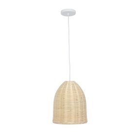 Coastal Dome Rattan Downlight Ceiling Light Pendant, Natural