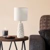 Sculpted Ceramic Tabletop Lamp, Off White