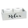 Three Piece Decorative Wood Bathroom Set, Large, Inspirational  (1 Towel Holder, 1 Frame, 1 Toilet Paper Holder)