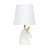 Sparkling Gold and White Unicorn Table Lamp