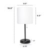 Oslo 19.5" Contemporary Bedside USB Port Feature Standard Metal Table Desk Lamp in Black with White Drum Fabric Shade for Home Décor, Bedroom, End Tab