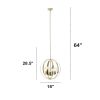 3-Light 18" Adjustable Industrial Globe Hanging Metal and Clear Glass Ceiling Pendant for Kitchen Foyer Hallway Bedroom Living Room Dining Room, Gold