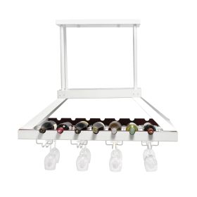 Ceiling 2 Light LED Overhead Wine Rack, White