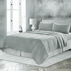 Premium Belgium Flax Linen 4-Peice Sheet Set King Warm Grey