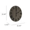 Handsome 21" Rustic Farmhouse Wood Wall Clock, Rustic Gray