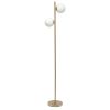 Mid-Century Modern Floor Lamp, Globe Shade, Gold