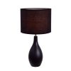 Oval Bowling Pin Base Ceramic Lamp, Black