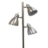 Modern Metal 3-Light Tree Floor Lamp, Brushed Nickel Finish