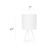 Down to the Wire Tabletop Lamp with Fabric Shade, White with White Shade