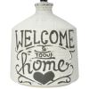 Welcome Home Rustic Ceramic Farmhouse Foyer  Table Lamp