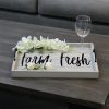 Decorative Wood Serving Tray w/ Handles, 15.50" x 12", "Farm Fresh"