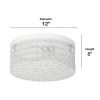 Glam 2 Light 12 Inch Round Flush Mount, White