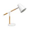 White Matte and Wooden Pivot Desk Lamp