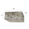 12" Classix Glam Two Light Decorative Square Crystal and Metal Flush Mount Ceiling Light Fixture for Décor, Bedroom, Living Room, Foyer, Hallway, Ant