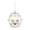 4 Light Hexagon Industrial Rustic Ceiling Pendant Light, Brushed Nickel