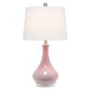 Droplet Table Lamp with Fabric Shade, Rose Pink