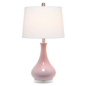 Droplet Table Lamp with Fabric Shade, Rose Pink