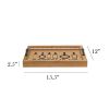 Salento Farmhouse Rectangular Decorative LED Light Up Wooden Serving Tray with Black Metal Handles and "Bottoms Up" in Black Script for Home Décor, Ot