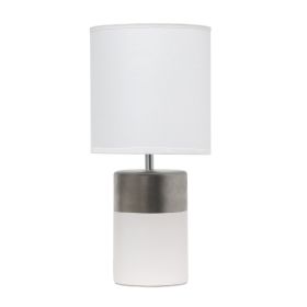 Two Toned Basics Lamp, White and Silver