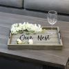 Decorative Wood Serving Tray w/ Handles, 15.50" x 12", "Our Nest"