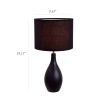 Oval Bowling Pin Base Ceramic Lamp, Black