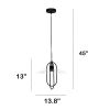 1 Light Elongated Metal Ceiling Pendant Light, Black