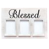 3 Photo Collage Frame 4x6 Picture Frame, White Wash "Blessed"