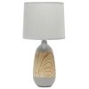 Ceramic Oblong Lamp, Light Wood and Gray