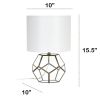 Transparent Octagonal Table Lamp, Brass