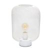 White Metal Mesh Industrial Table Lamp