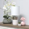 Two Toned Basics Lamp, White and Silver