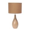 Oval Bowling Pin Base Ceramic Tabletop Lamp, Light Brown