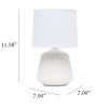 Petite Off White Pleated Base Lamp