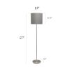 Brushed Nickel Floor Lamp with Drum Shade, Gray