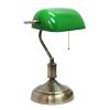 Executive Banker's Desk Lamp with Glass Shade, Green