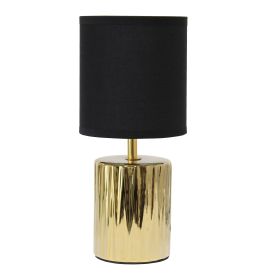 Contemporary Ruffled Metallic Gold Capsule Lamp