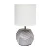 Round Prism Mini Tabletop Lamp with White Fabric Shade