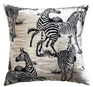 Amber Ivory Zebra Print Pillow